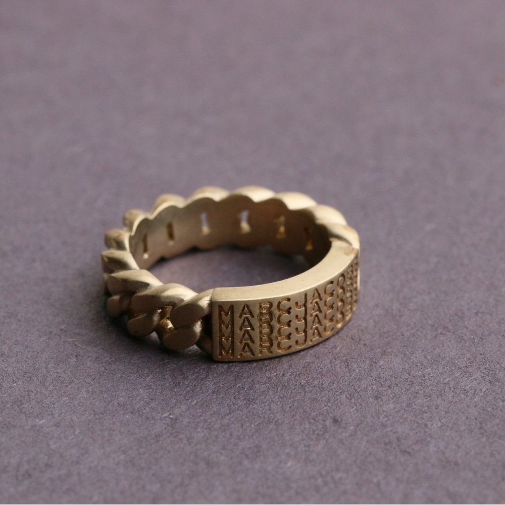 Marc Jacobs the Barcode Monogram ID Chain Ring size 6